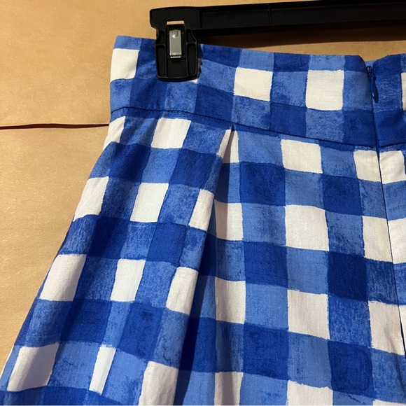 Neubyrne | Paula Pants Wide Leg High Waisted Trousers Flowy Blue Gingham Size M - Picture 12 of 13